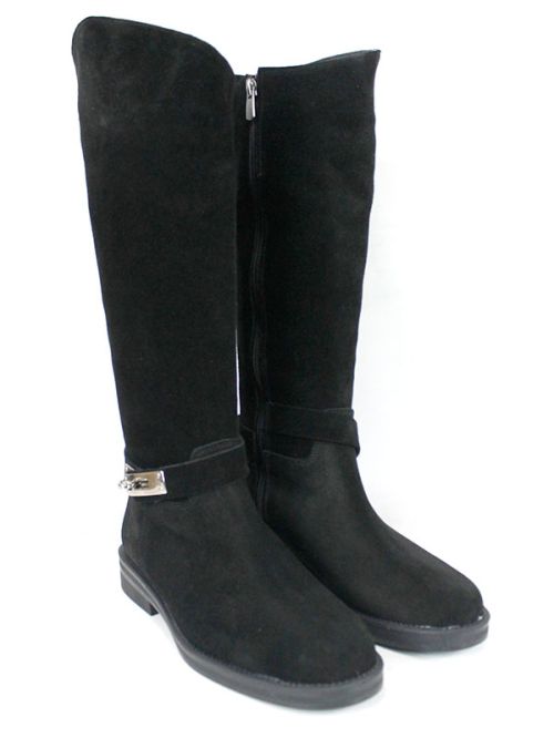 Cizme de dama din piele naturala de culoare neagra - model 125587