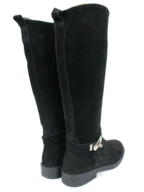 Cizme de dama din piele naturala de culoare neagra - model 125587