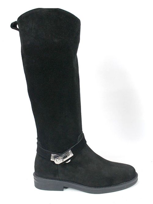 Cizme de dama din piele naturala de culoare neagra - model 125587