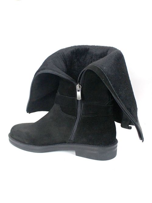 Cizme de dama din piele naturala de culoare neagra - model 125587