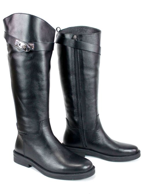 Cizme de dama din piele naturala de culoare neagra - model 125587