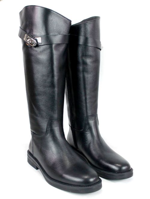 Cizme de dama din piele naturala de culoare neagra - model 125587