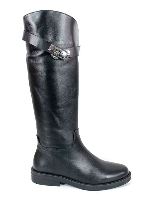 Cizme de dama din piele naturala de culoare neagra - model 125587