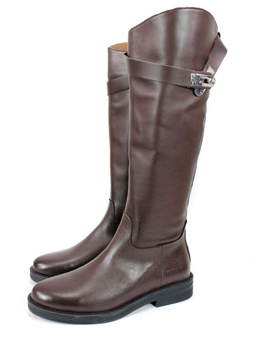 Cizme de dama din piele naturala de culoare neagra - model 125587