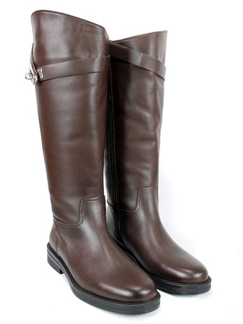 Cizme de dama din piele naturala de culoare neagra - model 125587