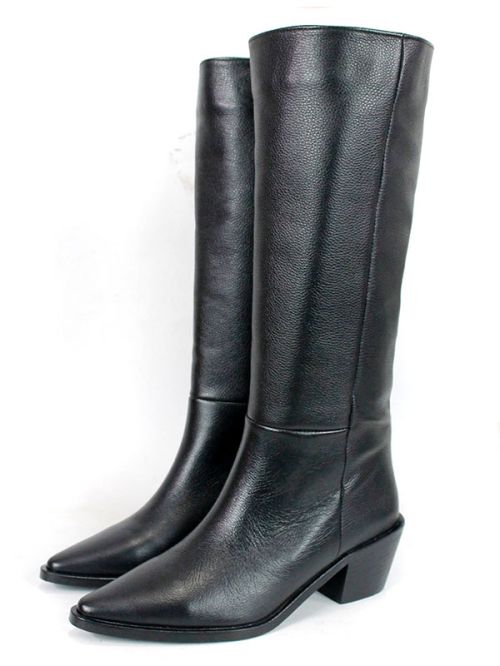 Cizme de dama din piele naturala de culoare neagra - model 125587