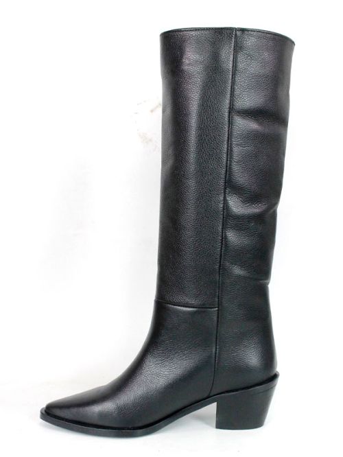 Cizme de dama din piele naturala de culoare neagra - model 125587