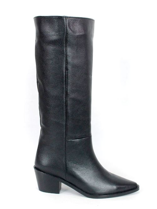 Cizme de dama din piele naturala de culoare neagra - model 125587