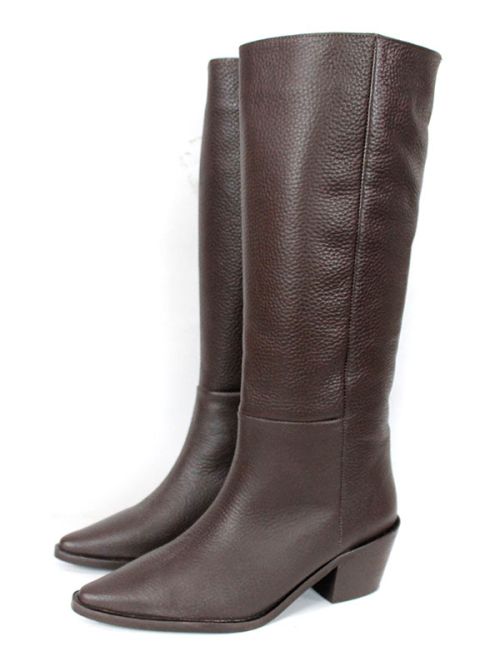 Cizme de dama din piele naturala de culoare neagra - model 125587