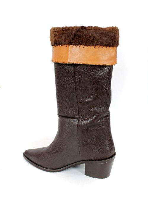 Cizme de dama din piele naturala de culoare neagra - model 125587