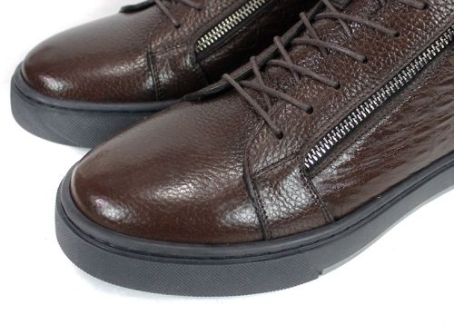 Cizme barbatesti din piele naturala de culoare neagra - model 334112