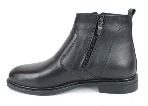 Cizme barbatesti din piele naturala de culoare neagra - model 334112