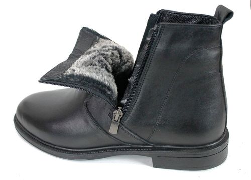 Cizme barbatesti din piele naturala de culoare neagra - model 334112