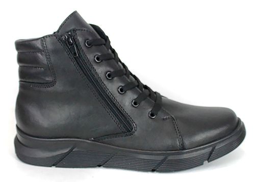 Cizme barbatesti din piele naturala de culoare neagra - model 334112