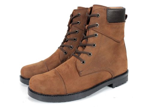 Cizme barbati din piele maro - model 334113