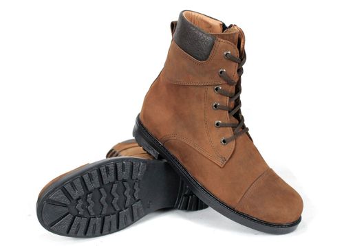 Cizme barbati din piele maro - model 334113