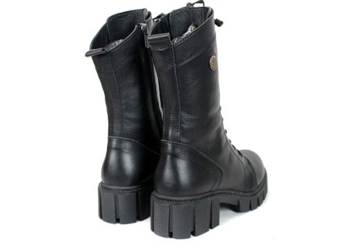 Cizme de dama din piele naturala de culoare neagra - Model Macarena.