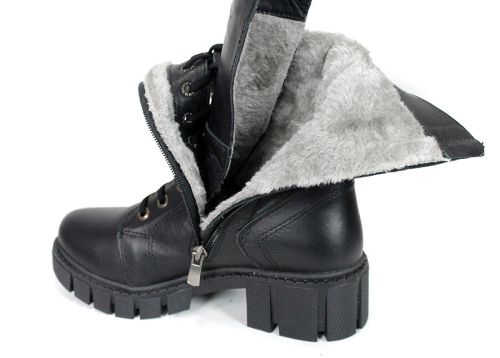Cizme de dama din piele naturala de culoare neagra - Model Macarena.