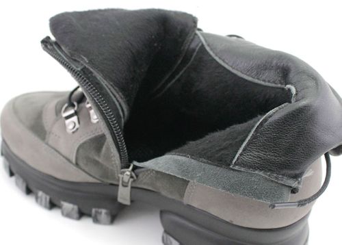 Ghete dama din piele intoarsa naturala de culoare gri - model Iveta