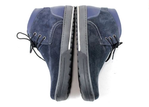 Ghete barbati din piele de căprioară naturală în albastru, model Romeo