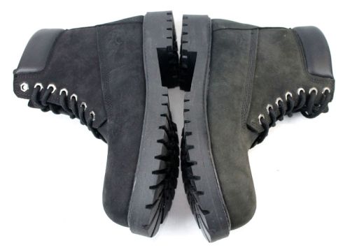 Cizme barbati din nubuc natural de culoare neagra, model Carlo.