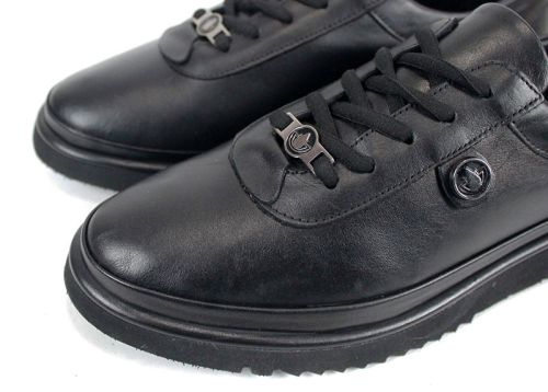 Pantofi damă Linea Nova mărimi mari din piele naturală, negri