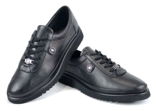 Pantofi damă Linea Nova mărimi mari din piele naturală, negri