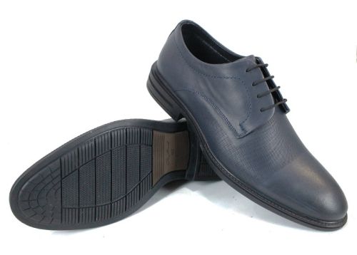 Pantofi eleganți bărbați din piele naturală bleumarin, model Noir Veneto
