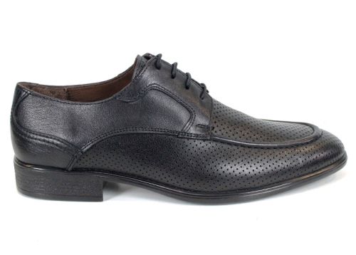 Pantofi eleganți bărbați Lorenzo Forma din piele naturală neagră perforată