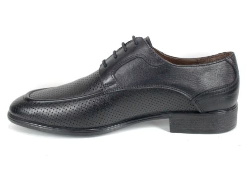 Pantofi eleganți bărbați Lorenzo Forma din piele naturală neagră perforată