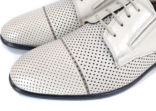 Pantofi eleganți bărbătești Vittorio Linea din piele naturală, bej, perforați