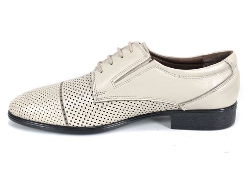 Pantofi eleganți bărbătești Vittorio Linea din piele naturală, bej, perforați