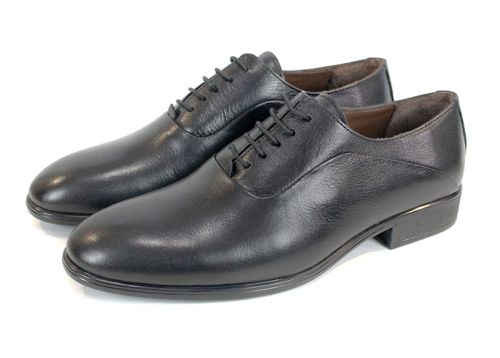 Pantofi eleganți pentru bărbați Enzo Classa din piele naturală neagră