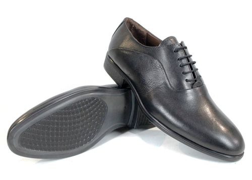 Pantofi eleganți pentru bărbați Enzo Classa din piele naturală neagră