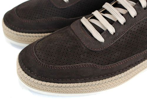 Pantofi bărbați Metro Rise din velur natural maro închis cu perforații