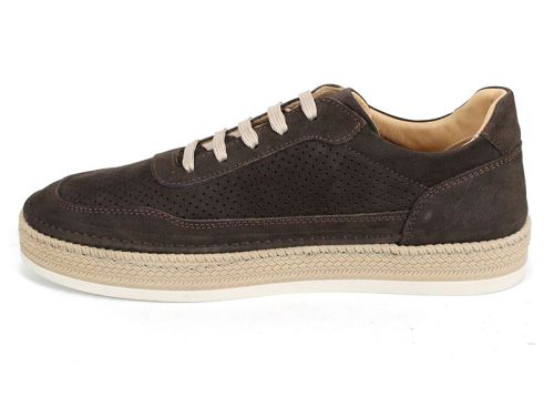 Pantofi bărbați Metro Rise din velur natural maro închis cu perforații