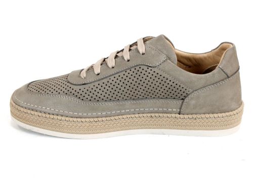 Pantofi bărbați Metro Rise din nabuc natural gri cu perforații