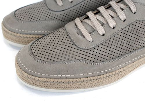 Pantofi bărbați Metro Rise din nabuc natural gri cu perforații