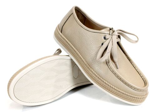 Mocasini bărbați City Mark din piele naturală bej
