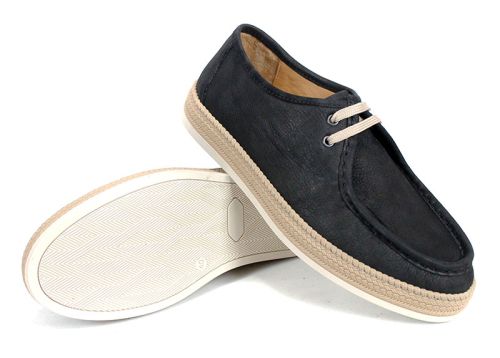 Mocasini bărbați City Mark din nabuc natural negru