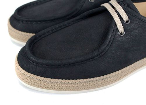 Mocasini bărbați City Mark din nabuc natural negru