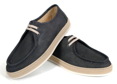 Mocasini bărbați City Mark din nabuc natural negru