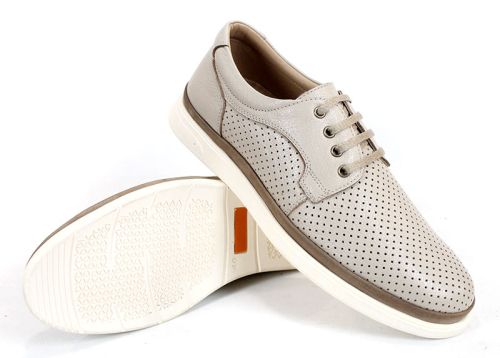 Pantofi bărbați Axis Daily din piele naturală bej cu perforații