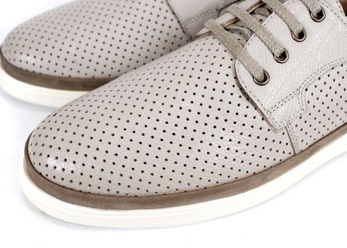 Pantofi bărbați Axis Daily din piele naturală bej cu perforații