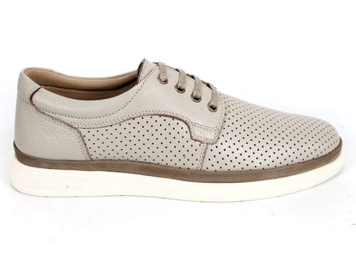Pantofi bărbați Axis Daily din piele naturală bej cu perforații