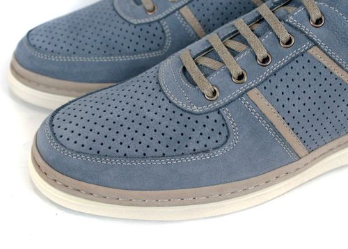 Pantofi bărbătești Verno Axis Denim din nubuc natural albastru cu perforații