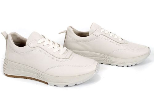 Sneakers damă Urban Muse din piele naturală, culoare bej