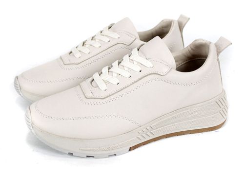 Sneakers damă Urban Muse din piele naturală, culoare bej