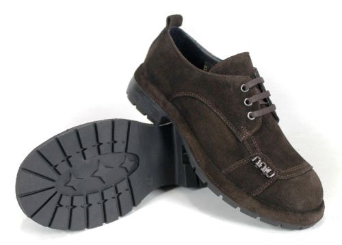 Pantofi damă Alma Walk din velur natural maro închis cu talpă ușoară