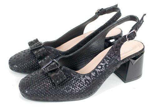 Sandale damă Riva Plain din piele naturală cu Sandale damă Riva Plain din piele naturală cu călcâi deschis și toc latcălcâi deschis și toc lat